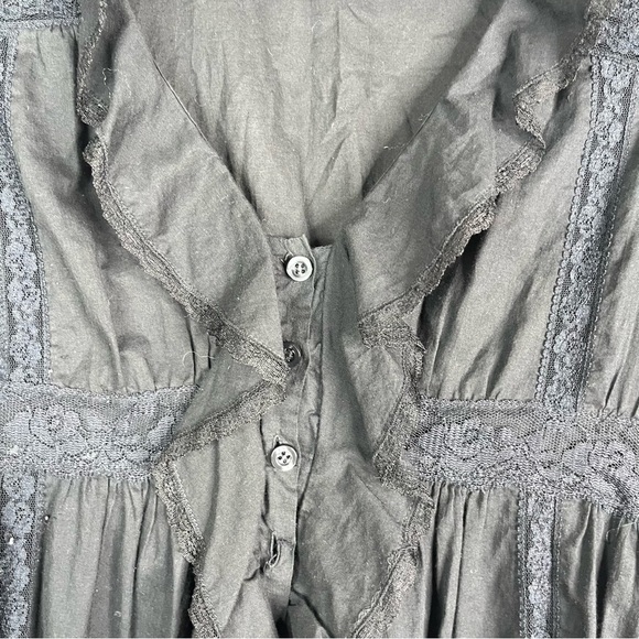 Free People Witchy Whimsigoth Victorian Dress In Black Women's Size 2 - Picture 4 of 6